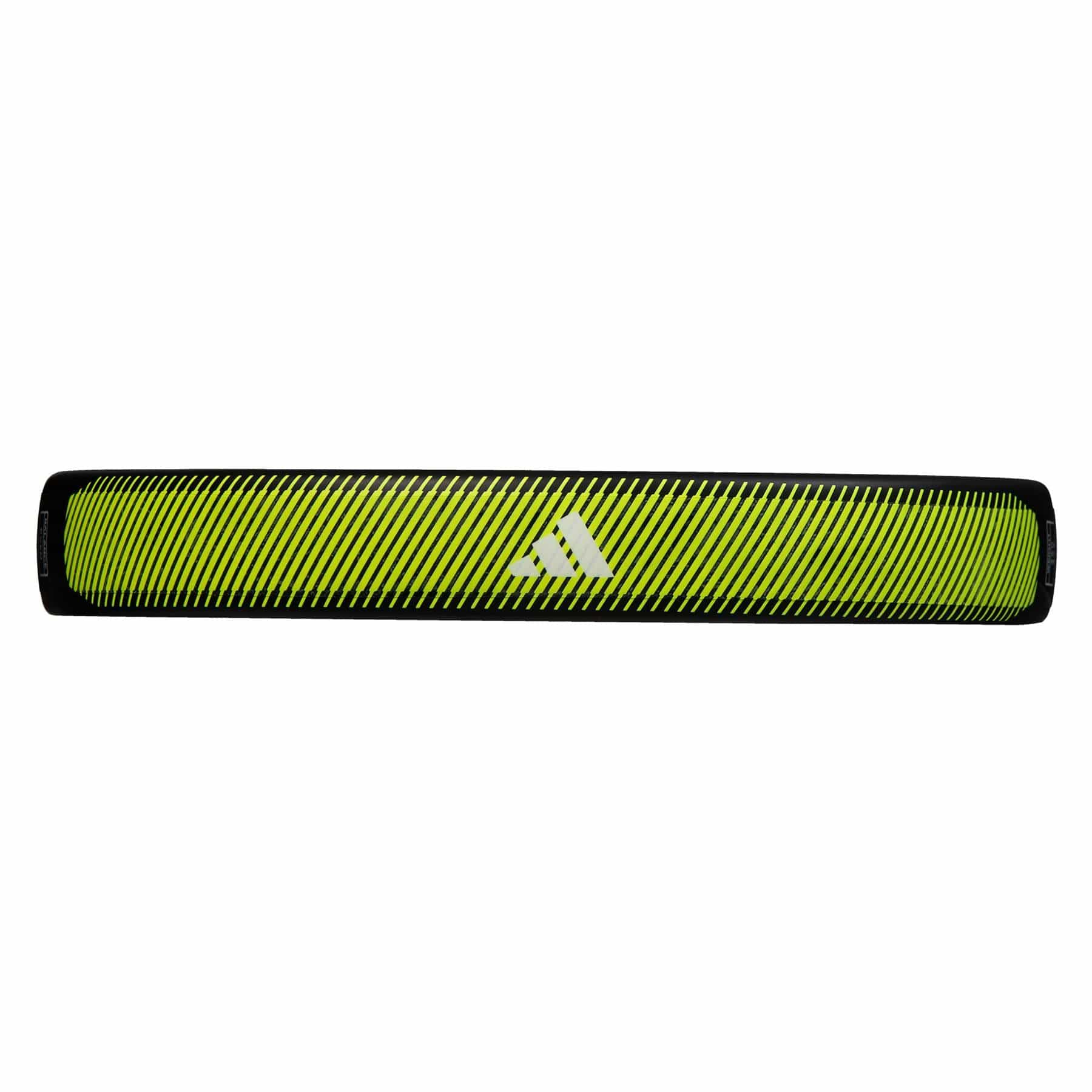 With a bold lime and black design featuring a central white logo, the ADIDAS RX Series Padel Racket from adidas is constructed with fiberglass for enhanced durability and performance on the court.
