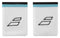 Introducing the Babolat Terry Jumbo Padel Wristband in White and Estate Blue, expertly combining comfort with an absorbent design. These wristbands feature black and turquoise stripes at the top, accented by a central black geometric logo. Enjoy their soft and plush texture for optimal comfort during any activity.