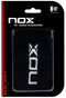 The NOX Padel Wristband - Black / White features a white embroidered logo and Balance Fresh tech for wrist protection. Packaged on black and red "NOX Pro Series Accessories" backing, labeled as World Padel Tour Official Accessories.