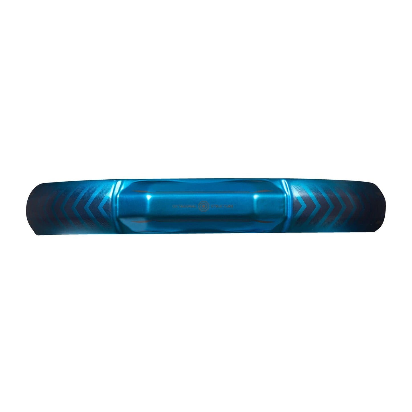 The adidas ADIDAS Metalbone CTRL 3.3 Padel Racket - Blue is a sophisticated racket tailored for advanced players. This striking blue piece boasts chevron designs on both ends, a glossy finish, and a central grip area to enhance performance on the court.