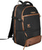 The NOX Luxury Open Series Padel Backpack - Black / Brown features multiple zippered compartments, a top handle, adjustable shoulder straps, air ventilation system, and prominent NOX branding on the front.