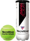 The Tecnifibre Padel Tour Padel Balls - 3 Ball Tube features a black and white can with the iconic Tecnifibre logo, alongside a vibrant green ball marked "Tecnifibre PADEL TOUR.