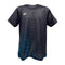 Explore the Yonex YTM6 Men's Padel T-Shirt in Shadow Black, showcasing a sleek design with a blue gradient triangle pattern. Made from moisture-wicking polyester, this short-sleeve tee keeps you comfortable and dry, and features a small white logo on the upper left side.