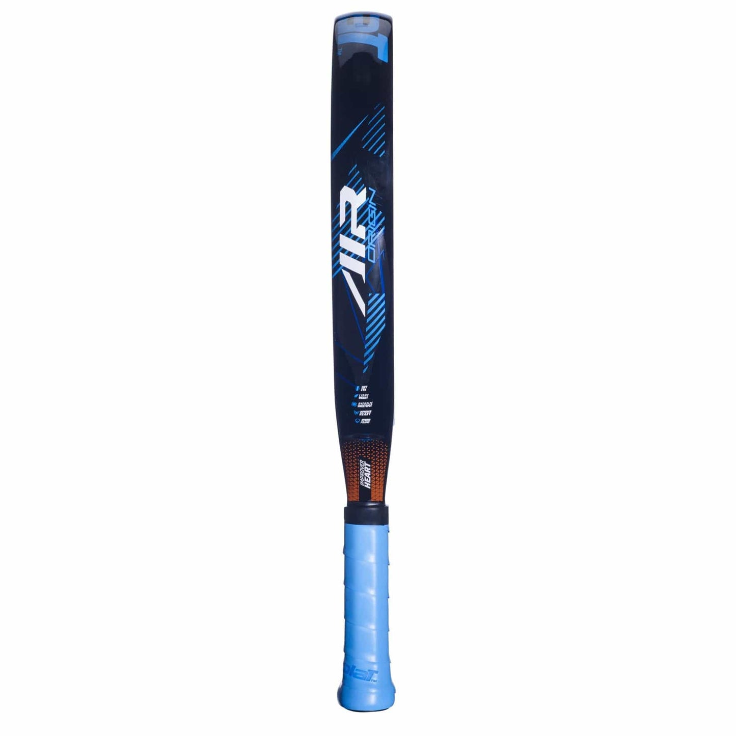 The Babolat Air Origin Padel Racket in blue, by Babolat, features a stylish blue design and textured grip—ideal for players who value both performance and modern looks.