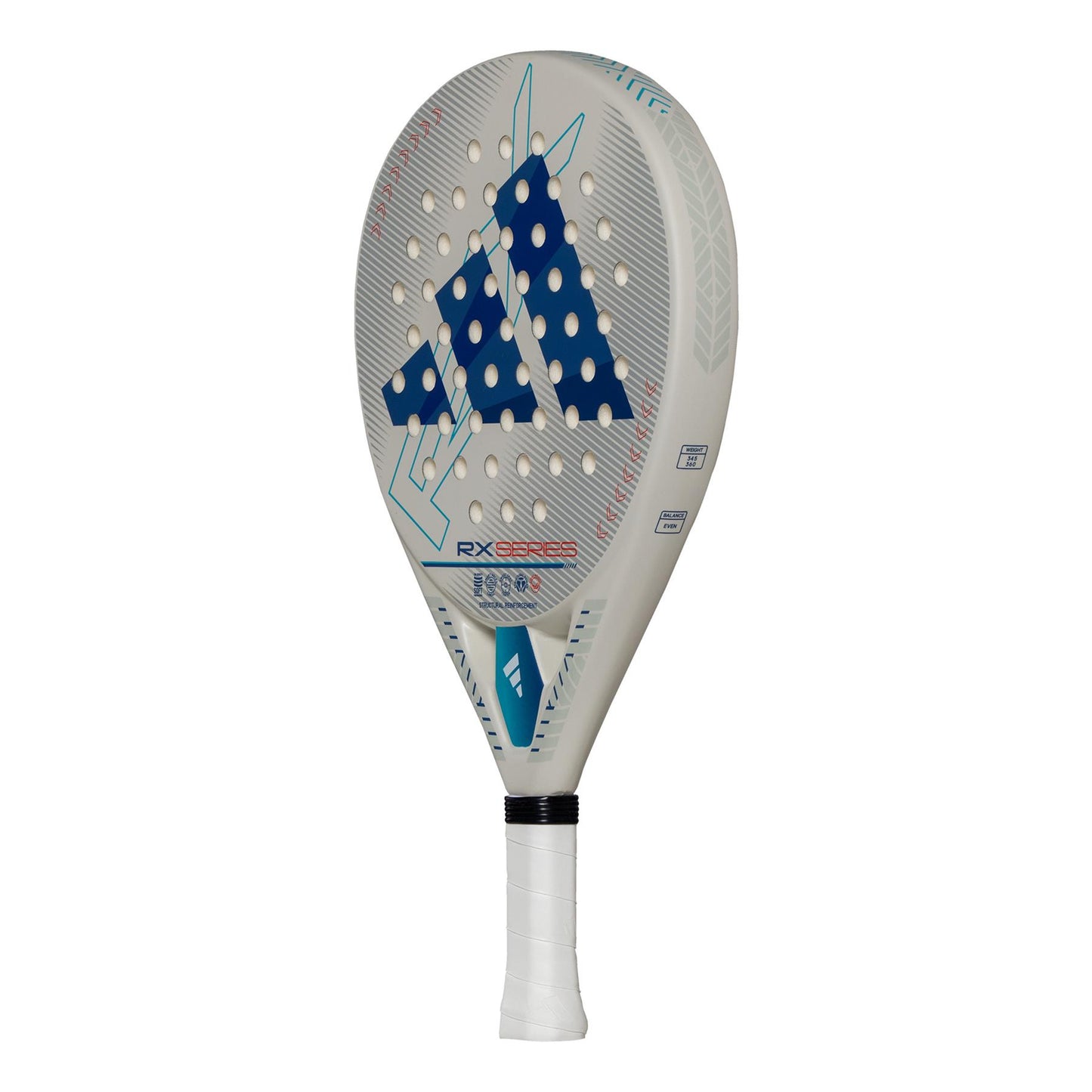 The ADIDAS RX Series Light 3.4 Padel Racket by adidas is an excellent choice for intermediate players, featuring a lightweight design with perforated surface for aerodynamics and comfortable grip tape, available in pink.