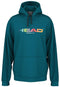 The HEAD Rally Men's Padel Hoodie in teal combines a sporty premium look with colorful gradient chest letters. Crafted from soft French terry, it features "Established in 1950" text, a drawstring hood, and a front kangaroo pocket for ultimate comfort and style.
