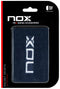 The NOX Padel Wristband - Blue / White features the NOX logo, is part of the PRO SERIES ACCESSORIES and WORLD PADEL TOUR OFFICIAL ACCESSORIES lines, and uses Balance Fresh technology for improved sweat isolation during racket sports.
