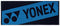 The Yonex AC1113EX Padel Sports Towel - Black is a rectangular 100% cotton towel with a blue diagonal stripe and bold Yonex branding—a stylish, functional choice for athletes.