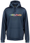 The HEAD Rally Men's Padel Hoodie in navy boasts colorful "HEAD" branding and "Established in 1950" on the chest. Made from French terry for a high-end and athletic appearance, this hoodie features a front pocket and adjustable drawstrings.