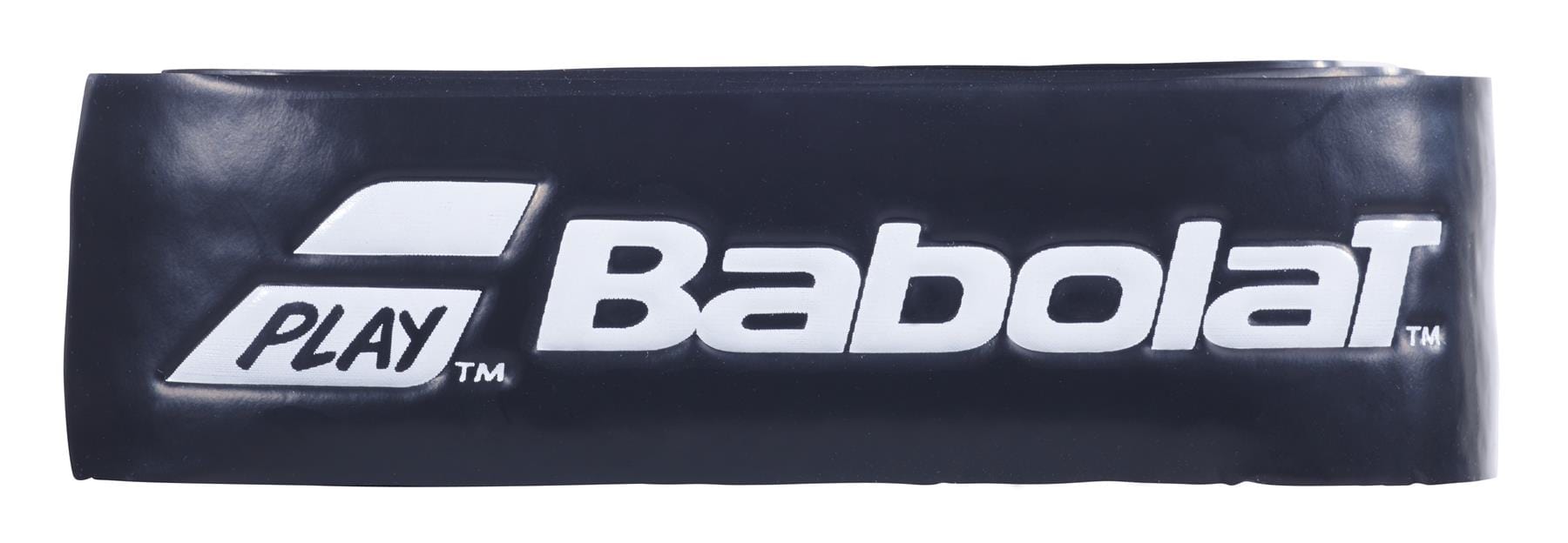 The Babolat XCEL Gel X1 Replacement Padel Grip in black features a white "Babolat Play" logo and offers high absorption for optimal comfort with each swing.