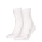 A pair of HEAD Performance Short Crew Padel Socks from the 2-pack in white has ribbed cuffs and a gray "HEAD" logo on the side, designed for comfort with shock absorption and arch support, and appears new.