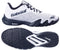 Babolat Jet Viva Men's Padel Shoes in white/black are ideal for intermediate players. The upper displays the Babolat logo, and the durable sole has a unique tread pattern with the Michelin logo for excellent grip on court surfaces.