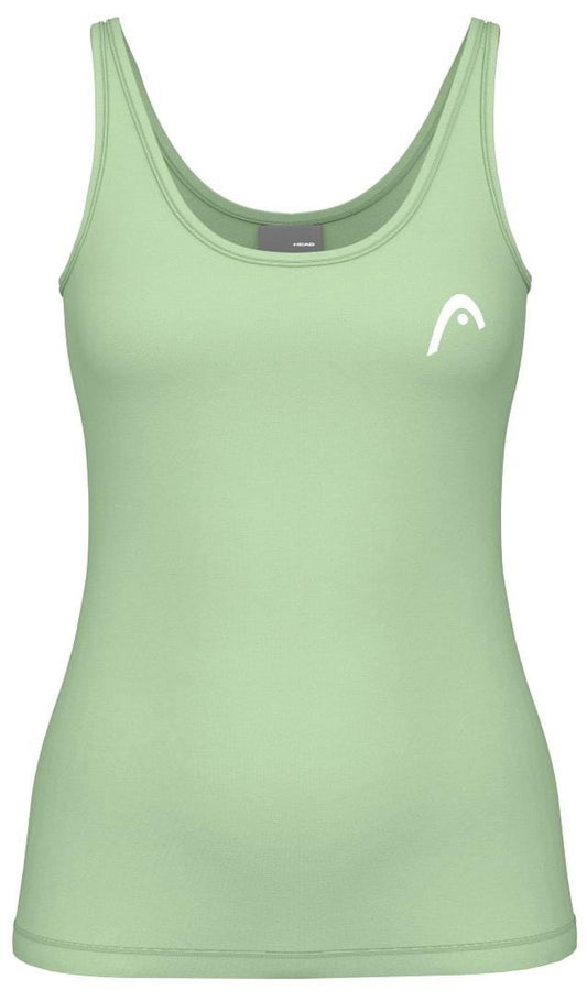 Check out the HEAD Spirit II Women's Padel Tank Top in celeste, featuring a scoop neckline and a subtle white logo on the left chest. Designed with Moisture Transfer Microfiber, this tank offers simplicity and sporty style for your active days.