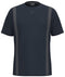The HEAD Club Tech 25 Men's Padel T-Shirt in navy features short sleeves and subtle vertical stripes for a sleek look. Its chest logo and Moisture Transfer Microfiber ensure breathability, combining style and comfort in a modern design.