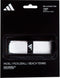 Introducing the ADIDAS Replacement Padel Grip - White by adidas, a versatile grip for padel, pickleball, and beach tennis. It's crafted with durable polyurethane for cushioning and measures 90cm x 2cm x 1.8mm as highlighted on the packaging.
