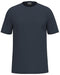 The HEAD Simple Men's Padel T-Shirt in navy features a plain, short-sleeved design with a round neckline, crafted from polyester interlock and shown on a white background.