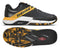 The Babolat Movea 2 Men's Padel Shoes in Black/Saffron feature a sleek design with "Babolat" branding. The side view showcases the detailed sole pattern, accented in black and saffron, while the Michelin Padel logo adds a touch of excellence on both the sides and sole.