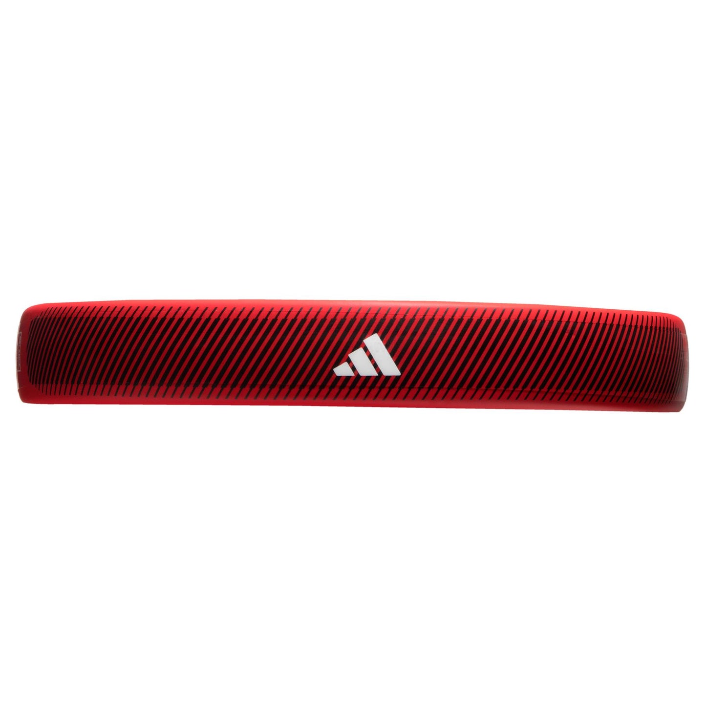 Red and black striped headband featuring a central white logo, designed with the same precision as found in the ADIDAS RX Series Padel Racket - Red by adidas.