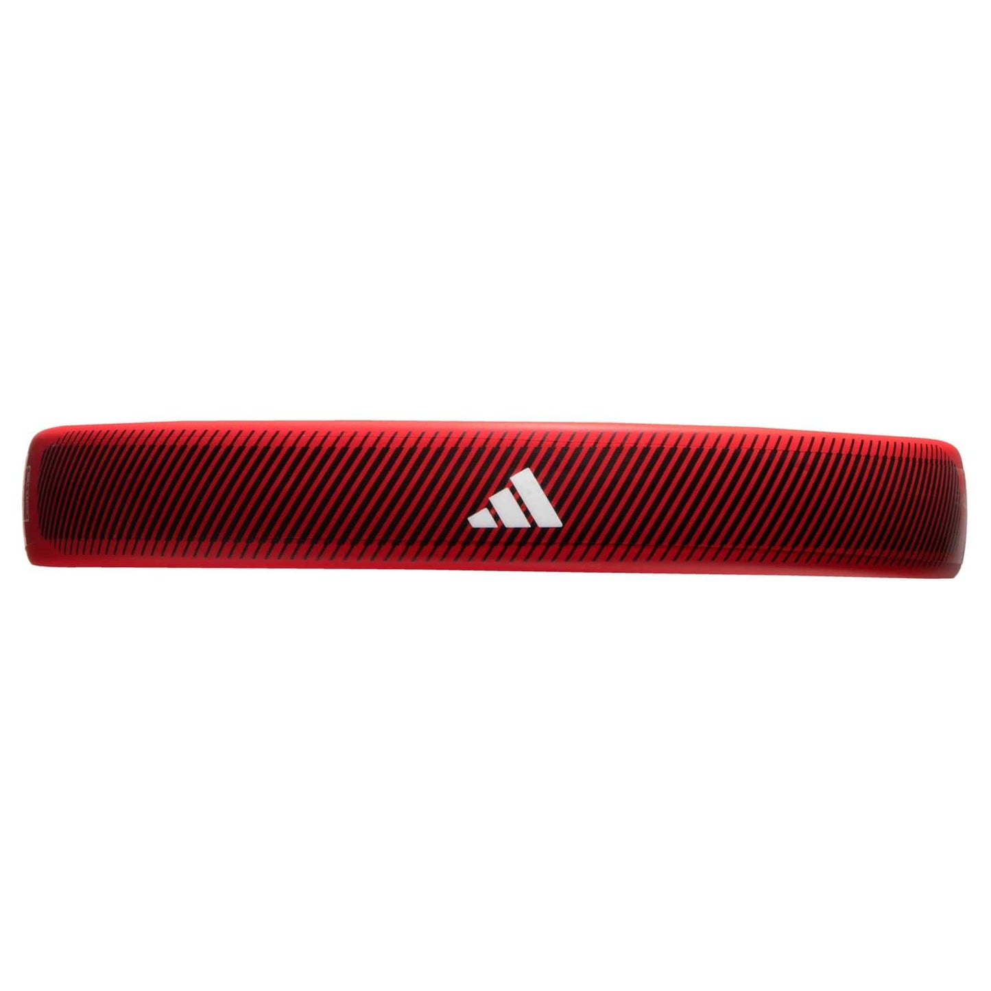 Red and black striped headband featuring a central white logo, designed with the same precision as found in the ADIDAS RX Series Padel Racket - Red by adidas.