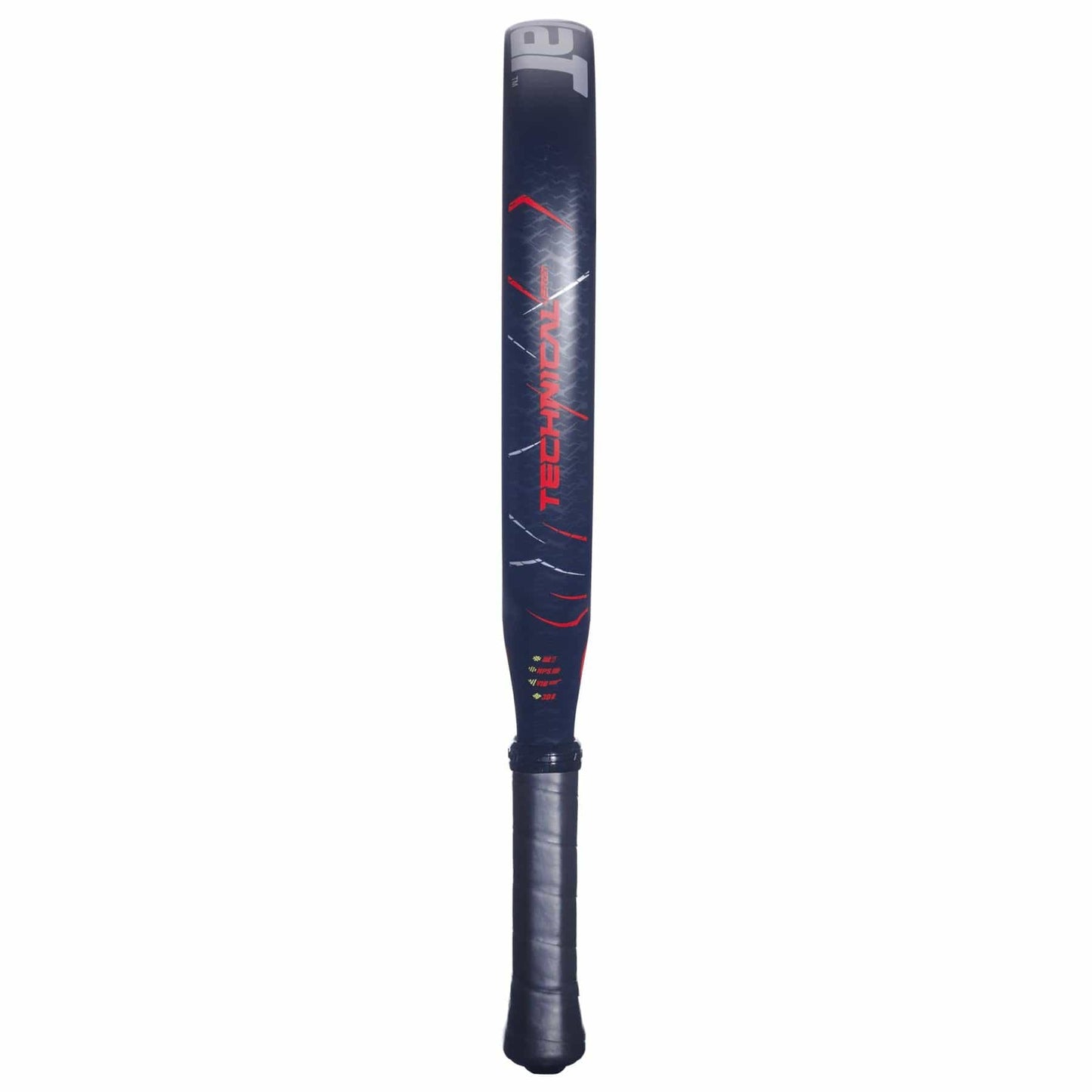 The Babolat Technical Veron 2.5 Padel Racket features a sleek, modern design in red with subtle gray accents and advanced Carbon Flex technology for enhanced performance. The Babolat brand name is prominently displayed on the racket.