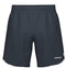 The HEAD Power Men's Padel Shorts in navy feature an elastic waistband, white HEAD logo on the lower right leg, a clean design, and moisture-wicking fabric to keep you cool and comfortable on the court.