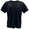 The Yonex YTM9 Unisex Padel T-Shirt in black is a short-sleeve, moisture-wicking polyester tee featuring a small white Yonex logo on the left chest, shown on a white background.