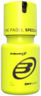 The Bullpadel Dry Grip Gel Bottle - Yellow is a padel grip gel by Bullpadel, designed for paddle tennis players who want a long-lasting grip on the court. The bright yellow bottle features black text and the label "THE PADEL SPECIALIST.