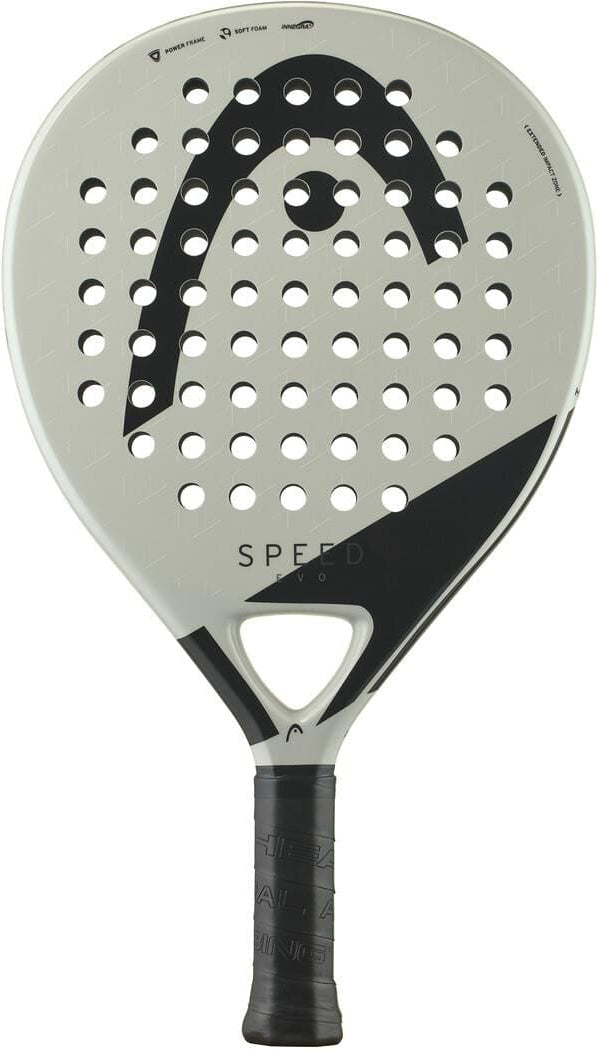 HEAD EVO Speed 2025 padel racket, a teardrop-shaped beginner racket, shown against a white background