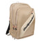 The Bullpadel Vertex 25 Padel Backpack in stone features multiple compartments, black zippers, and a reinforced thermo-lined section. The brand name is prominently displayed diagonally across the front in black letters, making it perfect for stylishly carrying your Vertex Padel Racket and essentials.