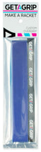Get a Grip Padel Overgrip - Wavy by Get A Grip features a blue grip and black branded tape with white "GET A GRIP" text, ideal for padel rackets or as a gift. Comes in clear plastic and cardboard packaging.