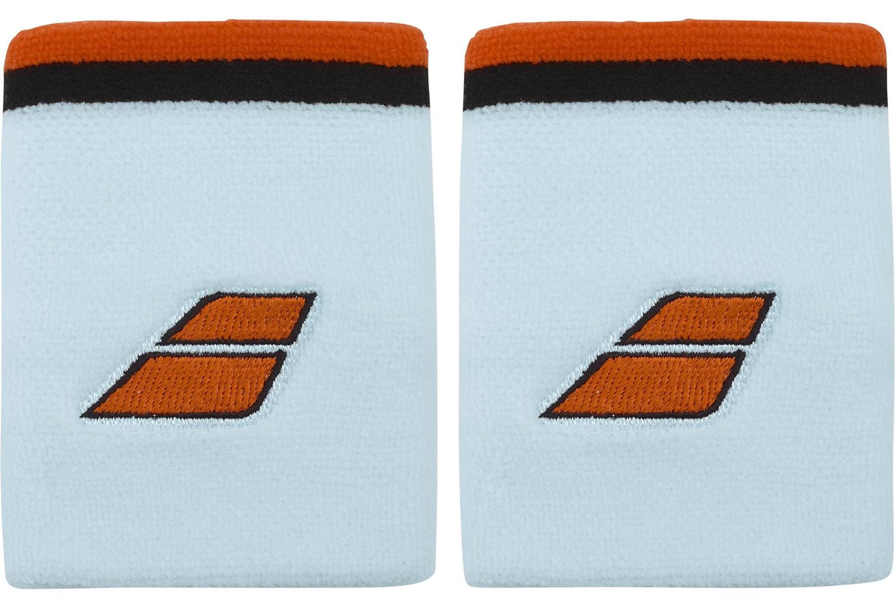 The Babolat Terry Jumbo Wristband - Illusion Blue features a large, absorbent design for optimal sweat control and displays the signature Babolat logo, making it a standout accessory for your game.