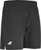 Babolat Juan Lebron Mens Padel Shorts - Black feature an elastic waistband, small white geometric logo, mesh details, and lightweight stretch fabric. Inspired by men’s padel shorts. Shown on a white background.