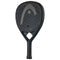 The HEAD Speed One 2025 Padel Racket in black features Extreme Spin technology with a textured, perforated face. It displays the HEAD SPEED ONE logo prominently at the top center with "SPEED" below, and includes a wrap grip handle for optimal control.