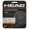 Packaging for the HEAD Padel Pro Spin Strips, now improved for avid spin players, showcases a tennis racket image along with the HEAD branding. It includes two adhesive spin strip sets designed to enhance ball spin and control. The color scheme features black, gray, and orange.