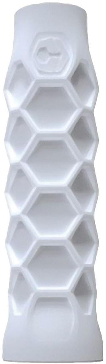 A white cylindrical grip with a honeycomb pattern, the Bullpadel Hesacore Tour Padel Grip by Bullpadel resembles a foam roller but is designed for padel rackets.