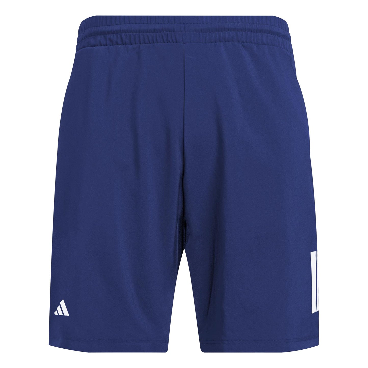 These navy shorts are ideal for the court, featuring adidas Club branding and a moisture-wicking design. An elastic waistband, small white logo, and bold white stripe on one leg offer both style and comfort. Perfect as badminton shorts or for any active pursuit.