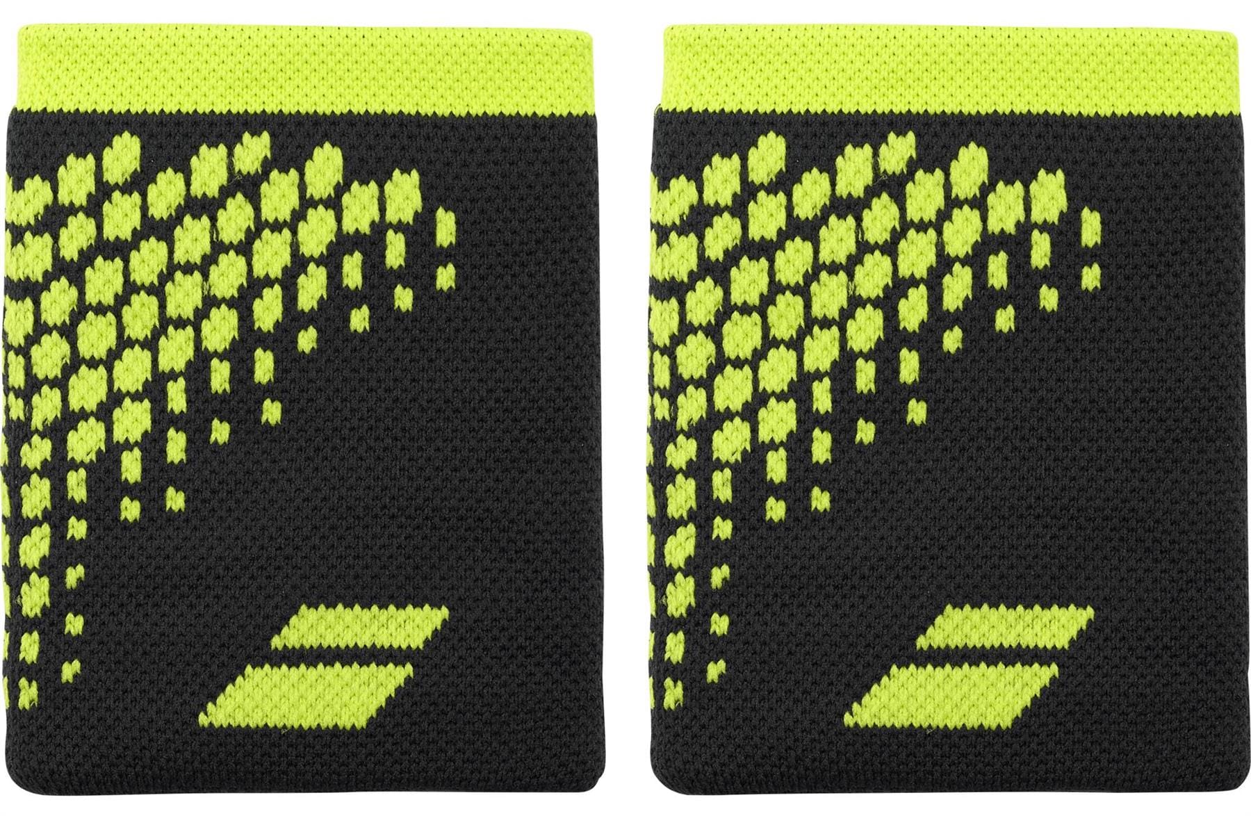 The Babolat Logo Jumbo Wristband in Aero Grey features a textured, knitted design and subtle logo—ideal tennis wristbands for effective sweat absorption.
