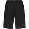 The HEAD Club Bermudas Men's Padel Shorts in black feature an elastic waistband, breathable fabric, and a small white "HEAD" logo on the lower right leg, shown in a simple front view.
