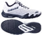 Babolat Jet Viva Men's Padel Shoes in white/black are ideal for intermediate players. The upper displays the Babolat logo, and the durable sole has a unique tread pattern with the Michelin logo for excellent grip on court surfaces.