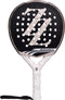 Black and white ADIDAS Metalbone ZZ Team Zinedine Zidane 2026 Padel Racket with a perforated surface featuring a large “ZZ” logo and a white handle with a wrist strap.