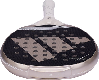 ADIDAS Metalbone ZZ Team Zinedine Zidane 2026 Padel Racket featuring a light gold frame, black perforated hitting surface, and a three-stripe logo design.