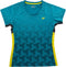 Sporting a vibrant teal base with a geometric cube design, yellow side panels, sleek black accents, and a subtle yellow chest logo, the Yonex YTL12 Womens Padel T-Shirt blends eye-catching style with athletic comfort. Ideal for your Yonex team apparel collection, this women’s padel shirt delivers both performance and flair on court.