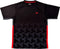 Introducing the Yonex YTM12 Mens Padel T-Shirt in black—featuring sleek red side panels, a geometric cube design on the lower half, and a subtle red Yonex logo on the chest. Combining sporty comfort with standout performance, this stylish t-shirt from Yonex is ideal for every match.