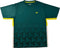 A dark teal short-sleeve sports shirt featuring yellow accents, a small yellow Yonex logo on the chest, and a subtle geometric pattern at the bottom, the Yonex YTM12 Mens Padel T-Shirt blends style and performance for padel players. This high-quality men’s t-shirt from Yonex ensures both comfort and distinctive design on the court.