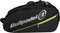 The Bullpadel BPP26014 Advance 2026 Padel Racket Bag in black/green features a large white logo, neon green details, handles, a zippered side pocket, and thermal compartments to protect your rackets.