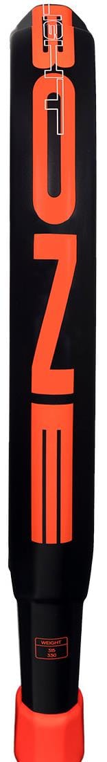 A black cricket bat with bold, bright orange "BOZE" lettering down the blade and an orange grip, echoing the vibrant style of a lightweight adidas padel racket like the ADIDAS Metalbone Superlight 2026 in black and red.