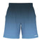 These men's sports shorts, named the HEAD Vision Power II by HEAD, boast an elastic waistband and a stylish gradient design that shifts from a darker navy at the top to a lighter blue at the bottom. Engineered for optimal comfort, they feature Moisture Transfer Microfiber technology and display the "HEAD" logo on the lower right leg.