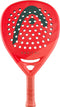 The HEAD Radical Pro 2026 Padel Racket by HEAD features an orange and green design with circular holes, a large green logo, and “Radical” printed in green. Designed for advanced control play, it has a matching orange grip for a sleek look.