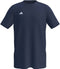 The ADIDAS Court Mens Padel T-Shirt - Navy features short sleeves and a white three-stripes logo on the left chest, offering a simple, classic design with no visible patterns or decorations.