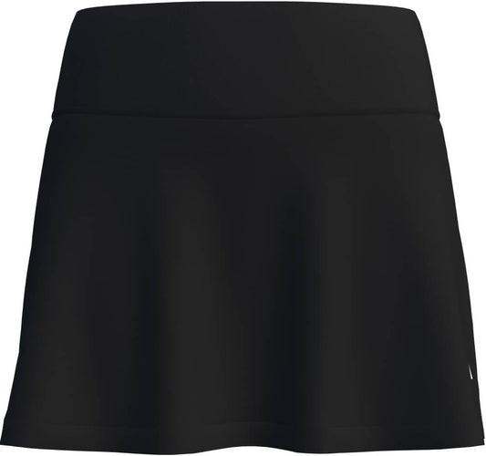 The ADIDAS Court Womens Padel Skirt - Black by adidas features a plain black design with a wide waistband, displayed on a white background.